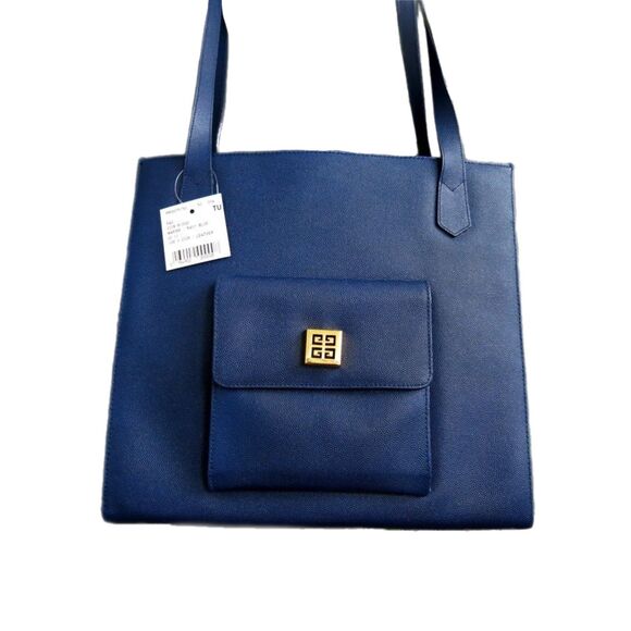 Givenchy [Authentic] NEW Marine Blue Leather 4G Structured Square Shoulder Bag - Picture 2 of 13